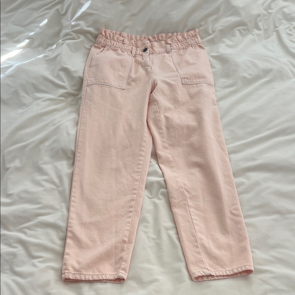 Liz Claiborne Light Pink / Salmon Paperbag Waist Pants